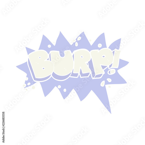 flat color illustration of a cartoon burp symbol