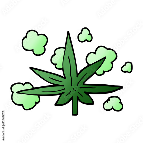 cartoon doodle marijuana leaf