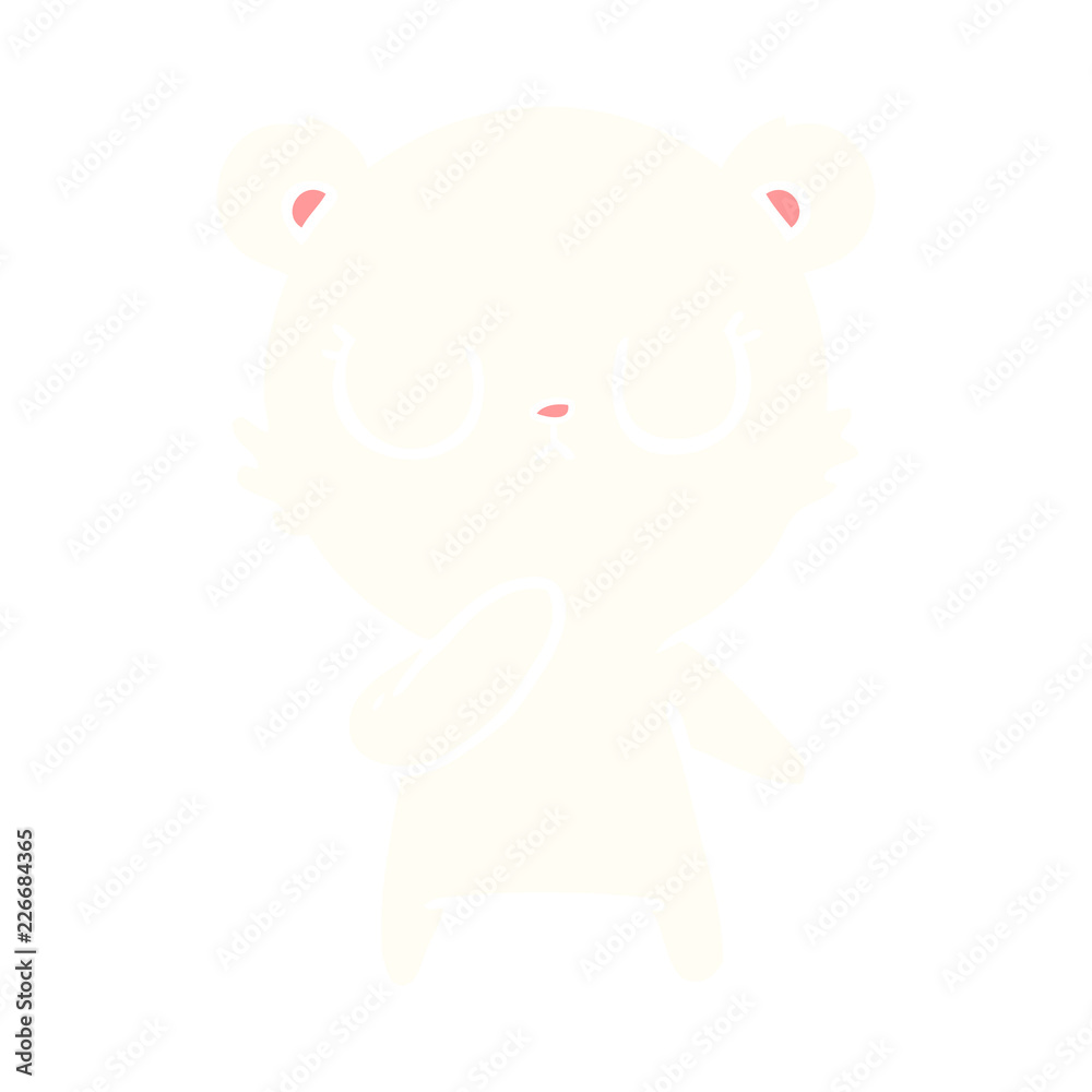 peaceful flat color style cartoon polar bear peaceful flat color style cartoon polar bear