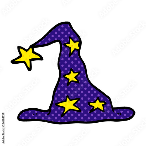 cartoon doodle wizard hat