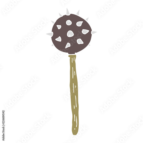 flat color style cartoon medieval mace