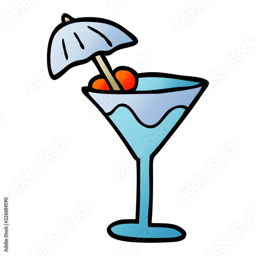 cartoon doodle martini drink