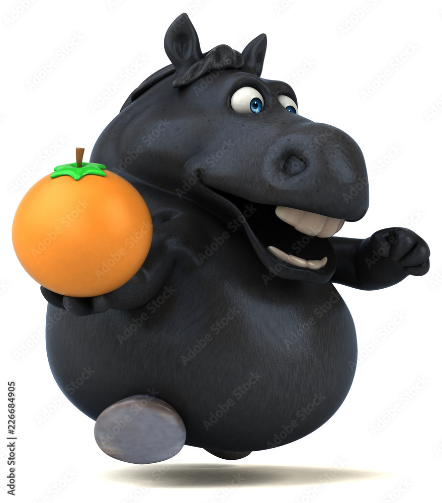 Naklejka premium Fun horse - 3D Illustration