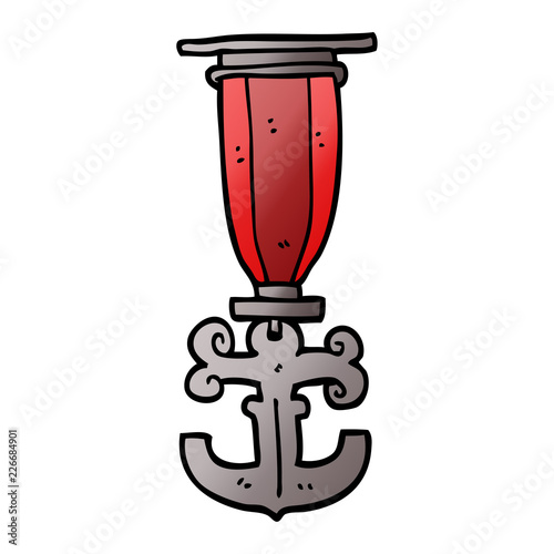 cartoon doodle sailor medal