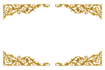 Ornament elements vintage gold floral for decoration