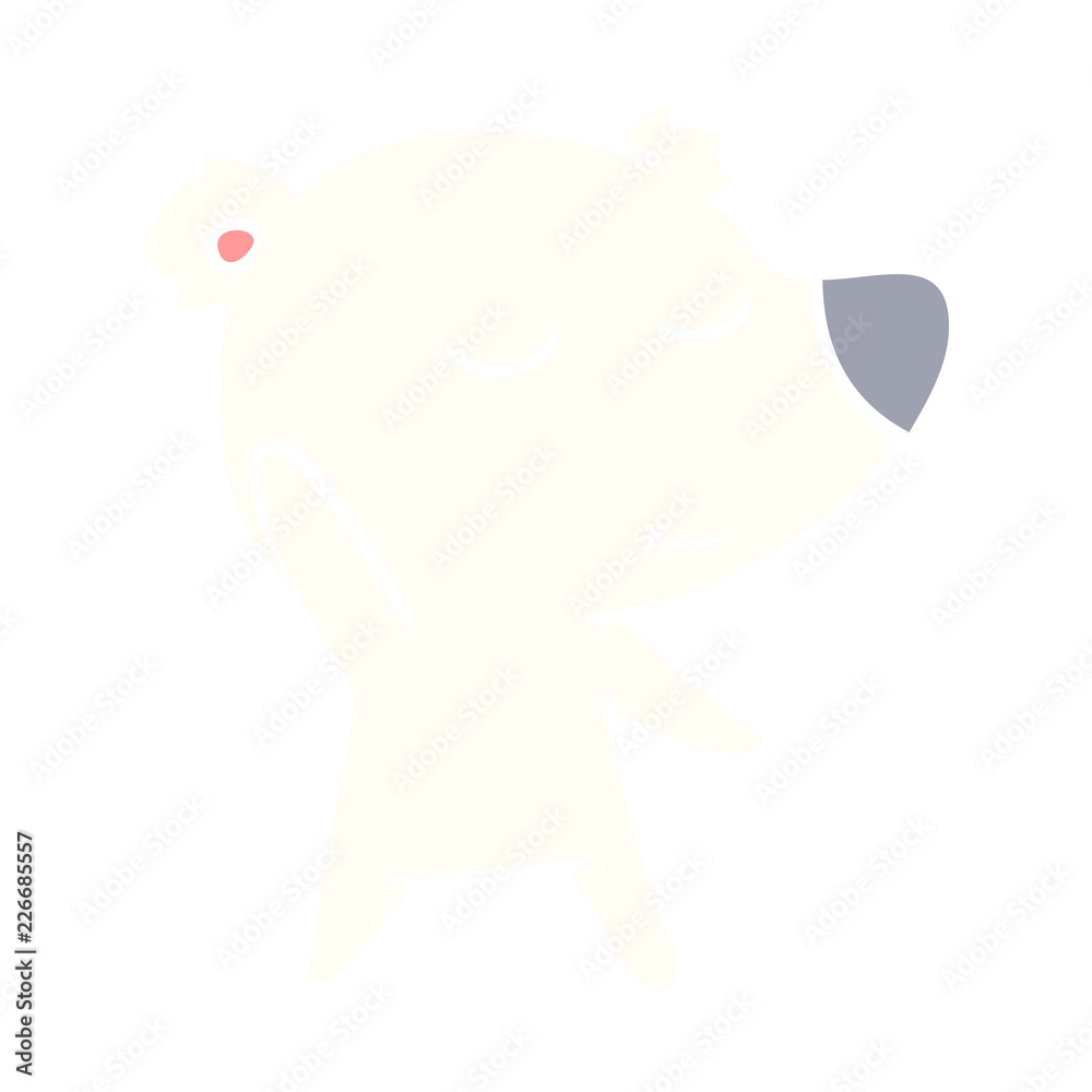 happy flat color style cartoon polar bear happy flat color style cartoon polar bear