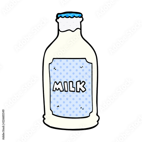 cartoon doodle milk bottle