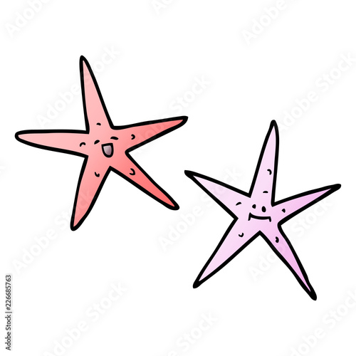 cartoon doodle star fish