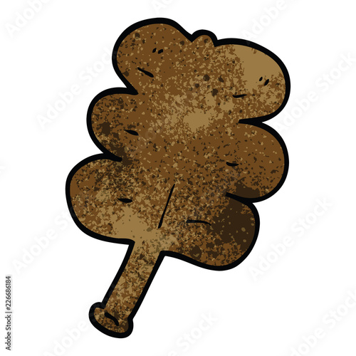 cartoon doodle autumnal leaf