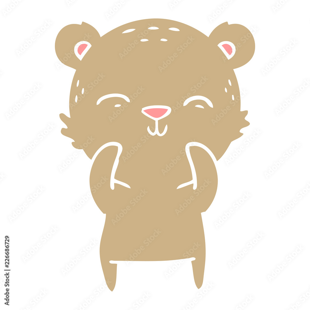 Obraz premium happy flat color style cartoon bear