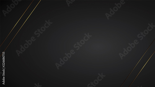 luxury black background banner vector illustration with gold strip art deco line vector