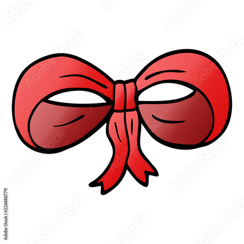 cartoon doodle tied bow