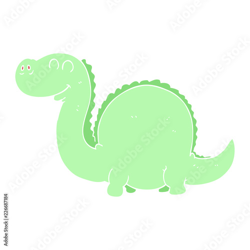 flat color illustration of a cartoon dinosaur © lineartestpilot