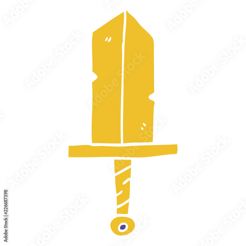 cartoon doodle golden dagger
