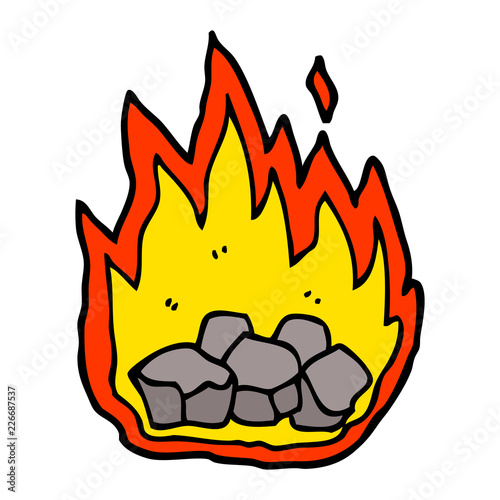 cartoon doodle burning coals