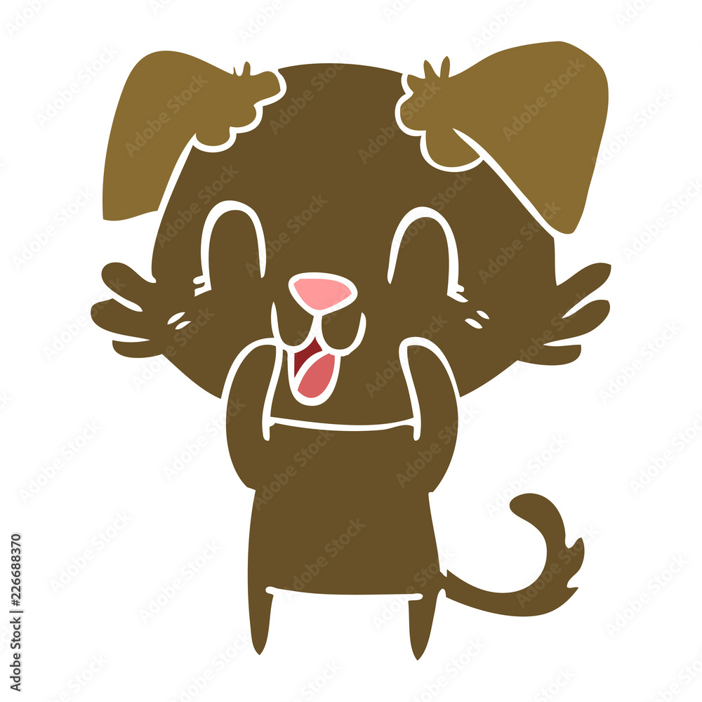 laughing flat color style cartoon dog laughing flat color style cartoon dog
