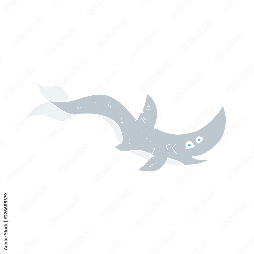 flat color illustration of a cartoon shark flat color illustration of a cartoon shark