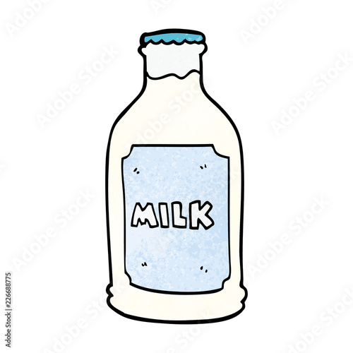 cartoon doodle milk bottle