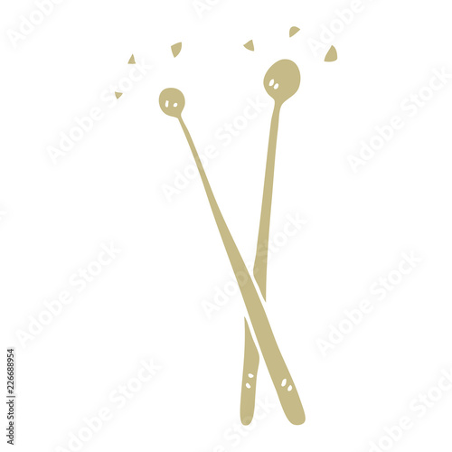 cartoon doodle drum sticks