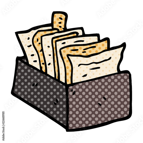 cartoon doodle office filing box