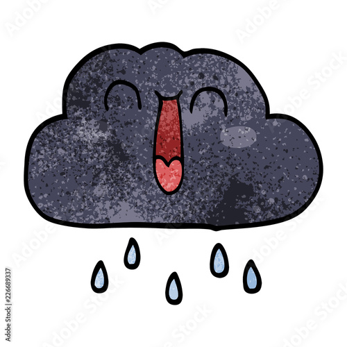 cartoon doodle of a happy rain cloud