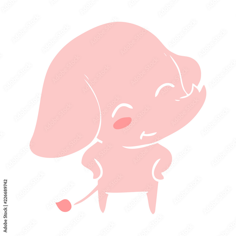 cute flat color style cartoon elephant cute flat color style cartoon elephant