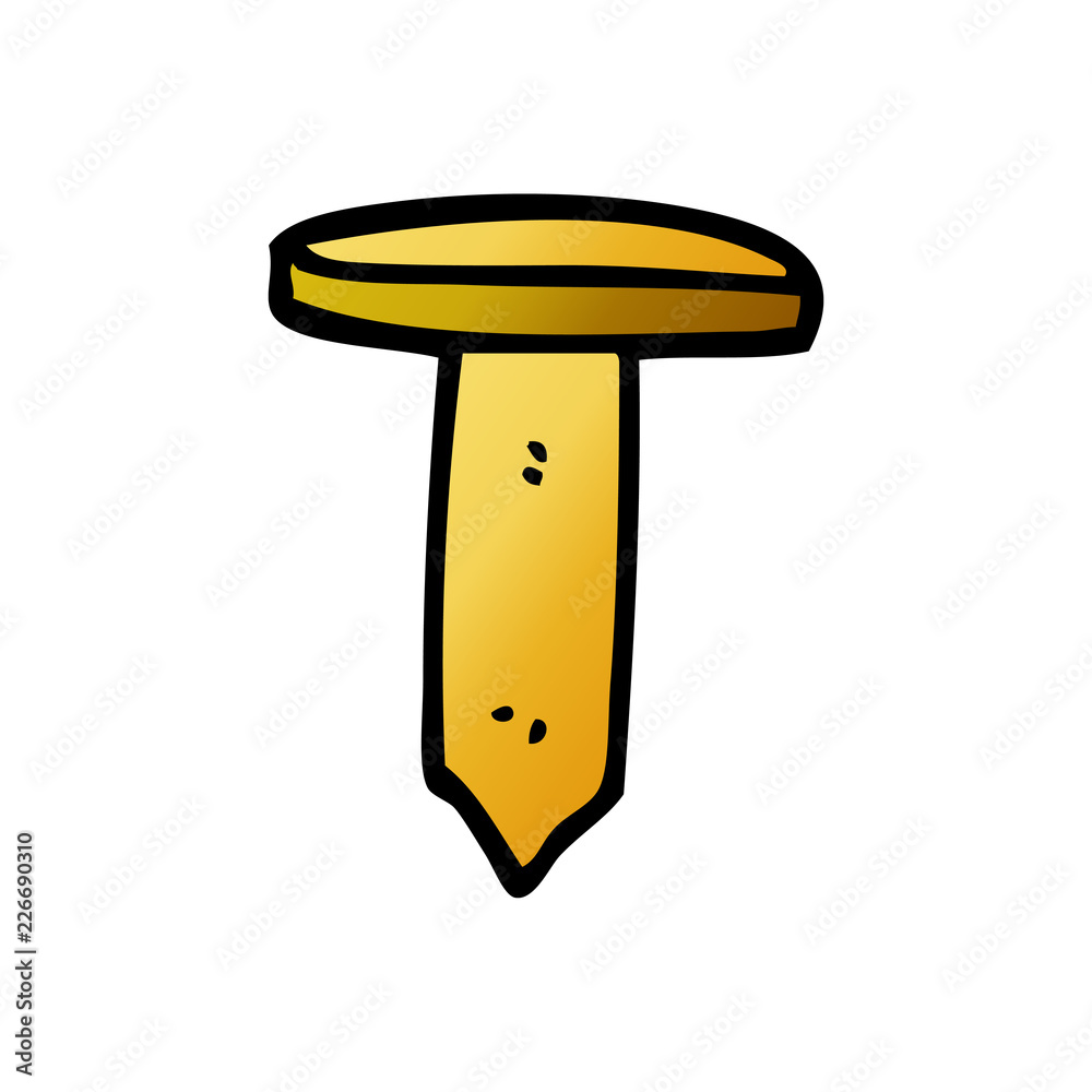 Obraz premium cartoon doodle brass nail