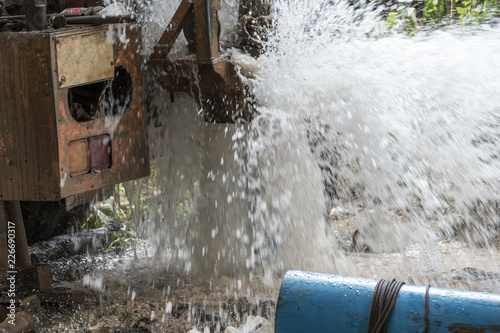 Drill rig to a water well