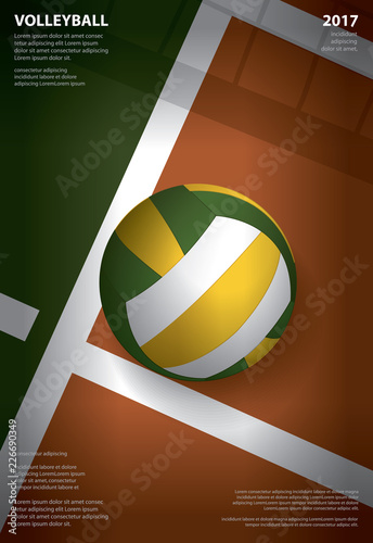 Volleyball Tournament Poster Template Design Vector Illustration