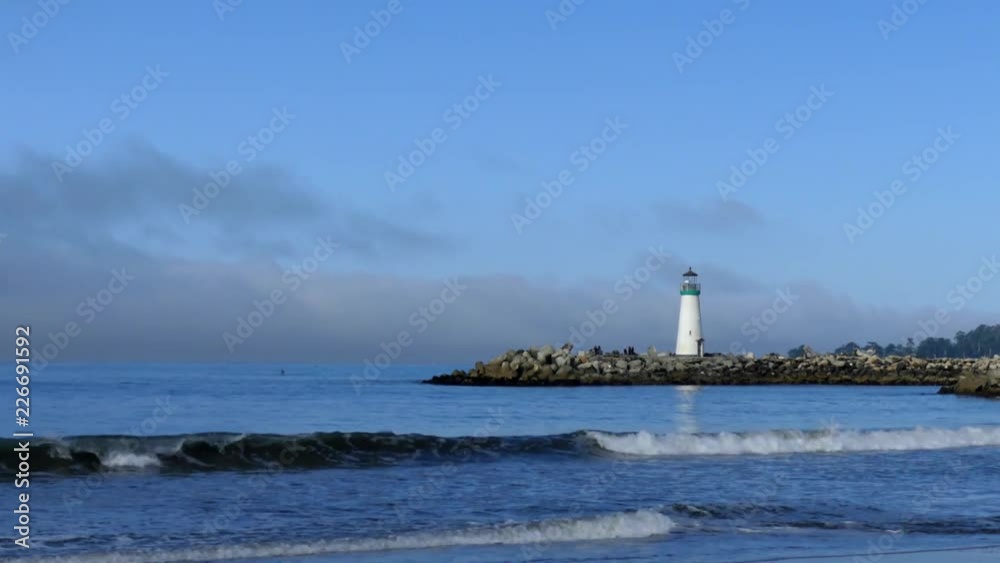 The Santa Cruz Breakwater (aka Walton) Lighthouse in Santa Cruz, California, USA, circa April 2017 The Santa Cruz Breakwater (aka Walton) Lighthouse in Santa Cruz, California, USA, circa April 2017