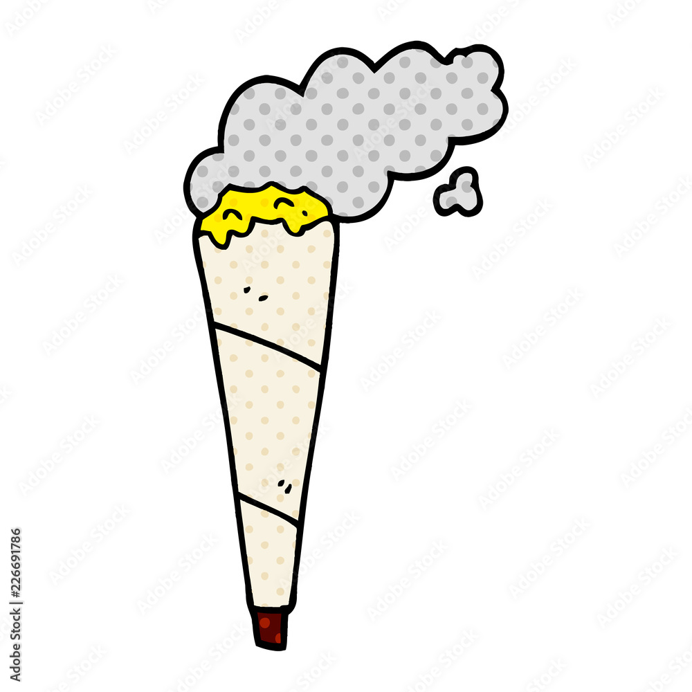 cartoon doodle marijuana joint smoking