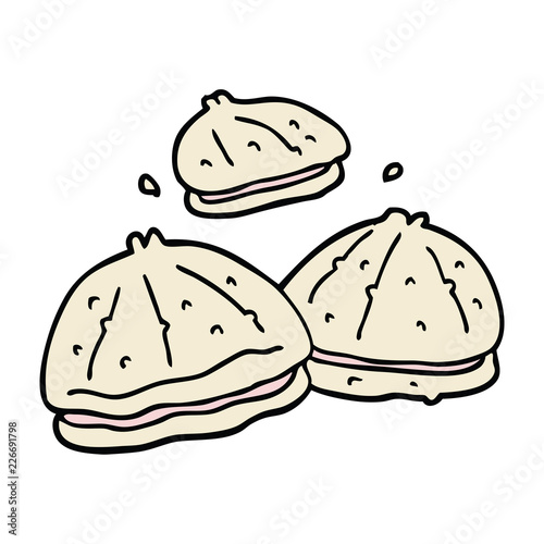 cartoon doodle fresh oysters