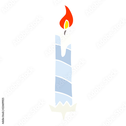 flat color illustration of a cartoon birthday cake candle