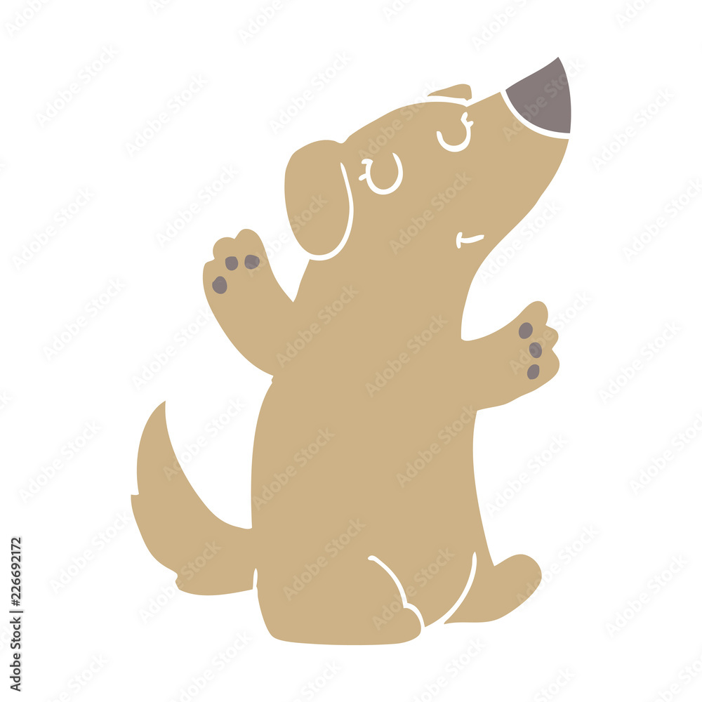 Fototapeta premium flat color style cartoon dog