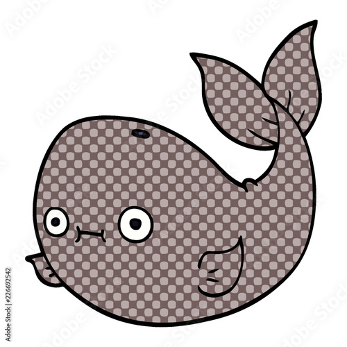 cartoon doodle whale