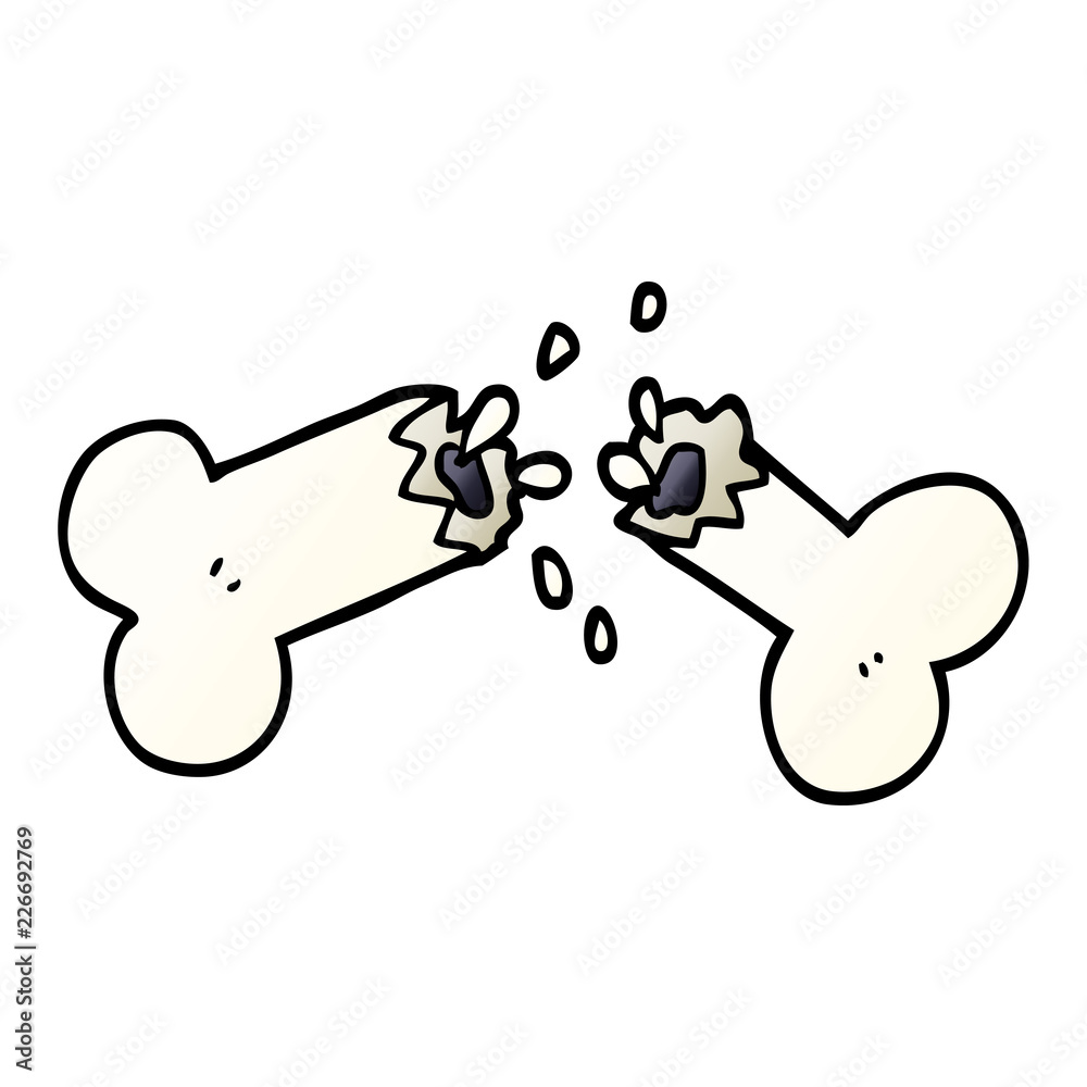 cartoon doodle snapped bone cartoon doodle snapped bone