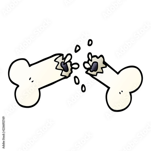 cartoon doodle snapped bone