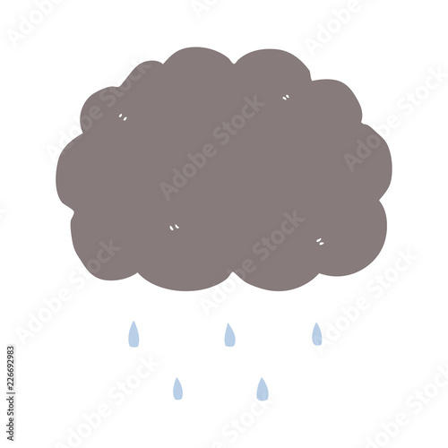 flat color style cartoon cloud raining