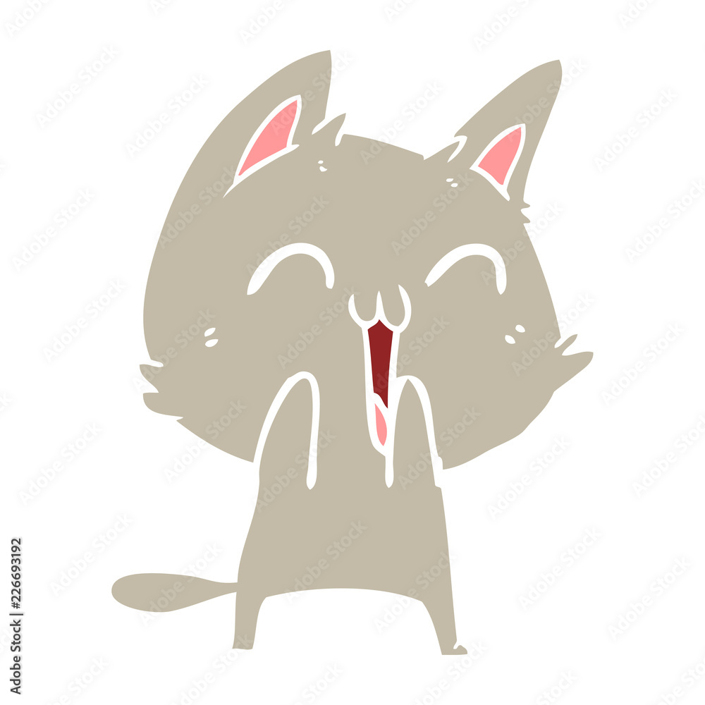 happy flat color style cartoon cat happy flat color style cartoon cat