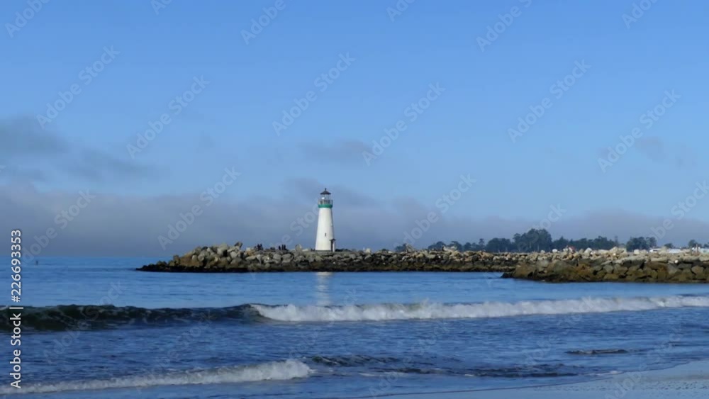 The Santa Cruz Breakwater (aka Walton) Lighthouse in Santa Cruz, California, USA, circa April 2017 The Santa Cruz Breakwater (aka Walton) Lighthouse in Santa Cruz, California, USA, circa April 2017