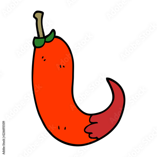 cartoon doodle red hot chilli pepper