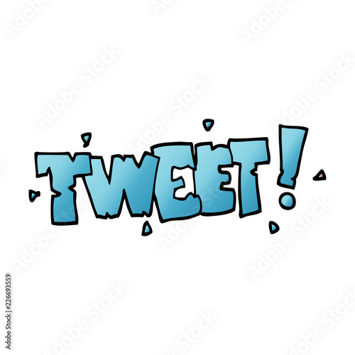 cartoon doodle bird tweet
