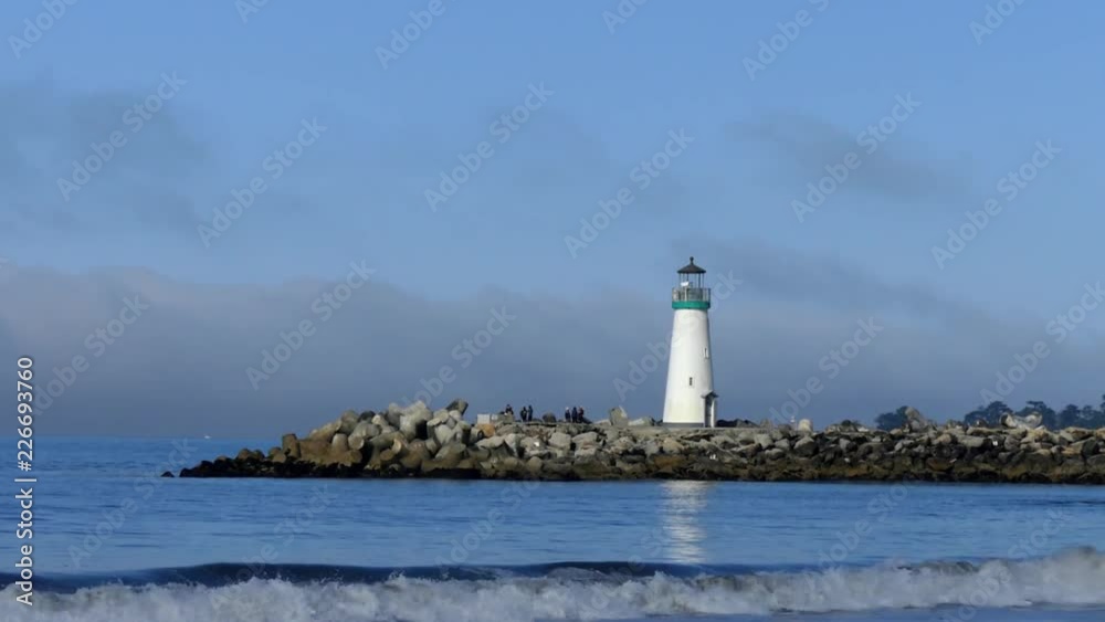 The Santa Cruz Breakwater (aka Walton) Lighthouse in Santa Cruz, California, USA, circa April 2017 The Santa Cruz Breakwater (aka Walton) Lighthouse in Santa Cruz, California, USA, circa April 2017