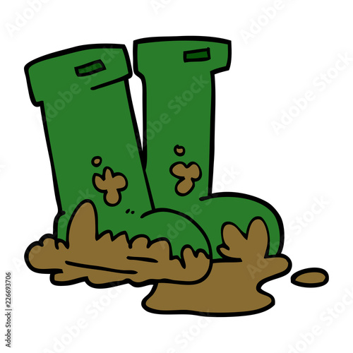 cartoon doodle wellingtons