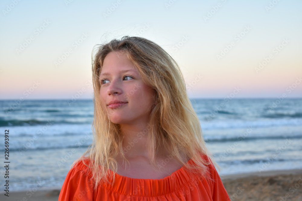 portrait of teenage girl on the beach portrait of teenage girl on the beach