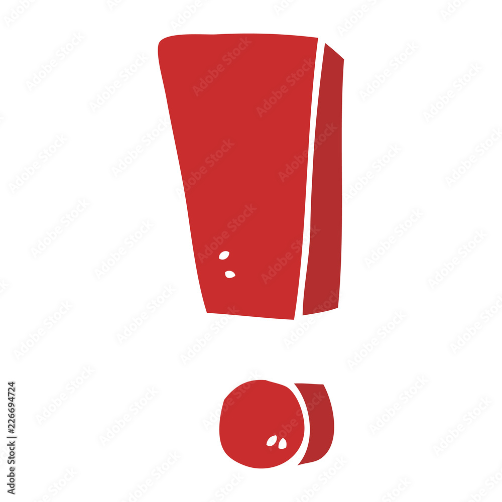 flat color style cartoon exclamation mark flat color style cartoon exclamation mark