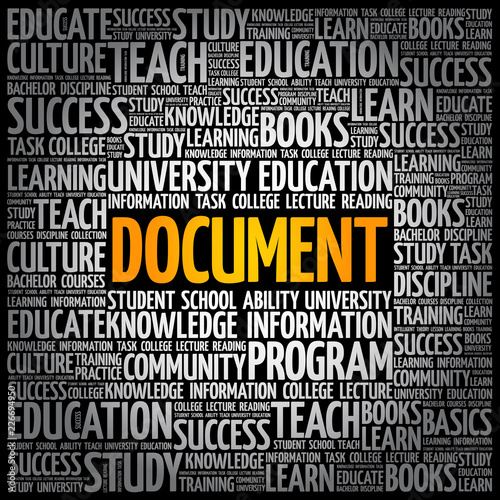 DOCUMENT word cloud collage, education concept background