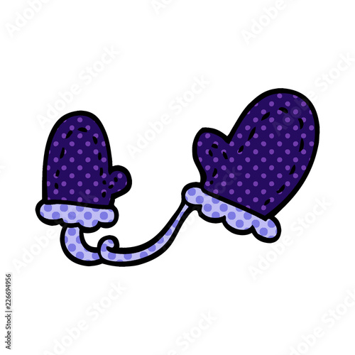 cartoon doodle mittens
