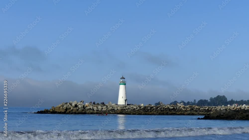 The Santa Cruz Breakwater (aka Walton) Lighthouse in Santa Cruz, California, USA, circa April 2017 The Santa Cruz Breakwater (aka Walton) Lighthouse in Santa Cruz, California, USA, circa April 2017