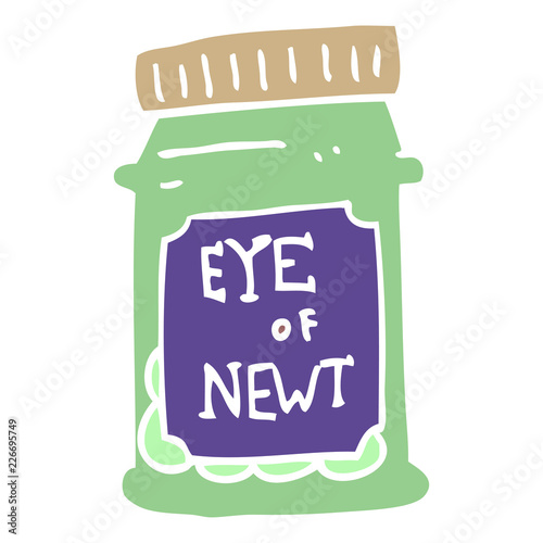 cartoon doodle eye of newt bottle